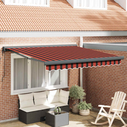vidaXL Markise Einziehbar Orange und Braun 3,5x2,5 m Stoff & Aluminium