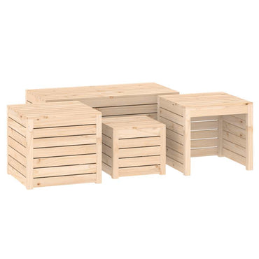 vidaXL Lot de 4 coffres de jardin en pin massif