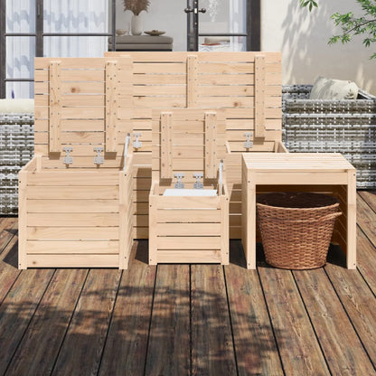 vidaXL Lot de 4 coffres de jardin en pin massif