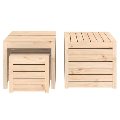 vidaXL Lot de 4 coffres de jardin en pin massif