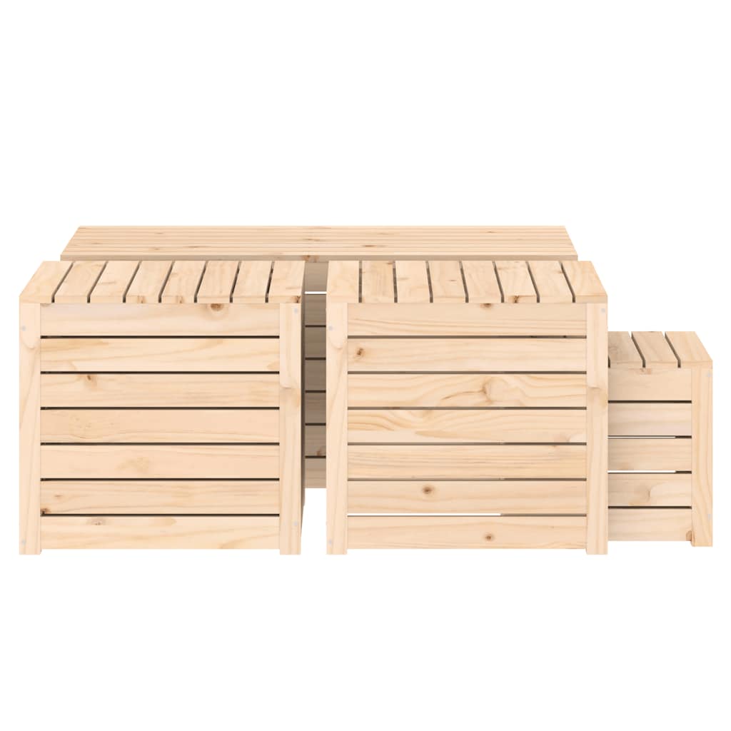 vidaXL Lot de 4 coffres de jardin en pin massif