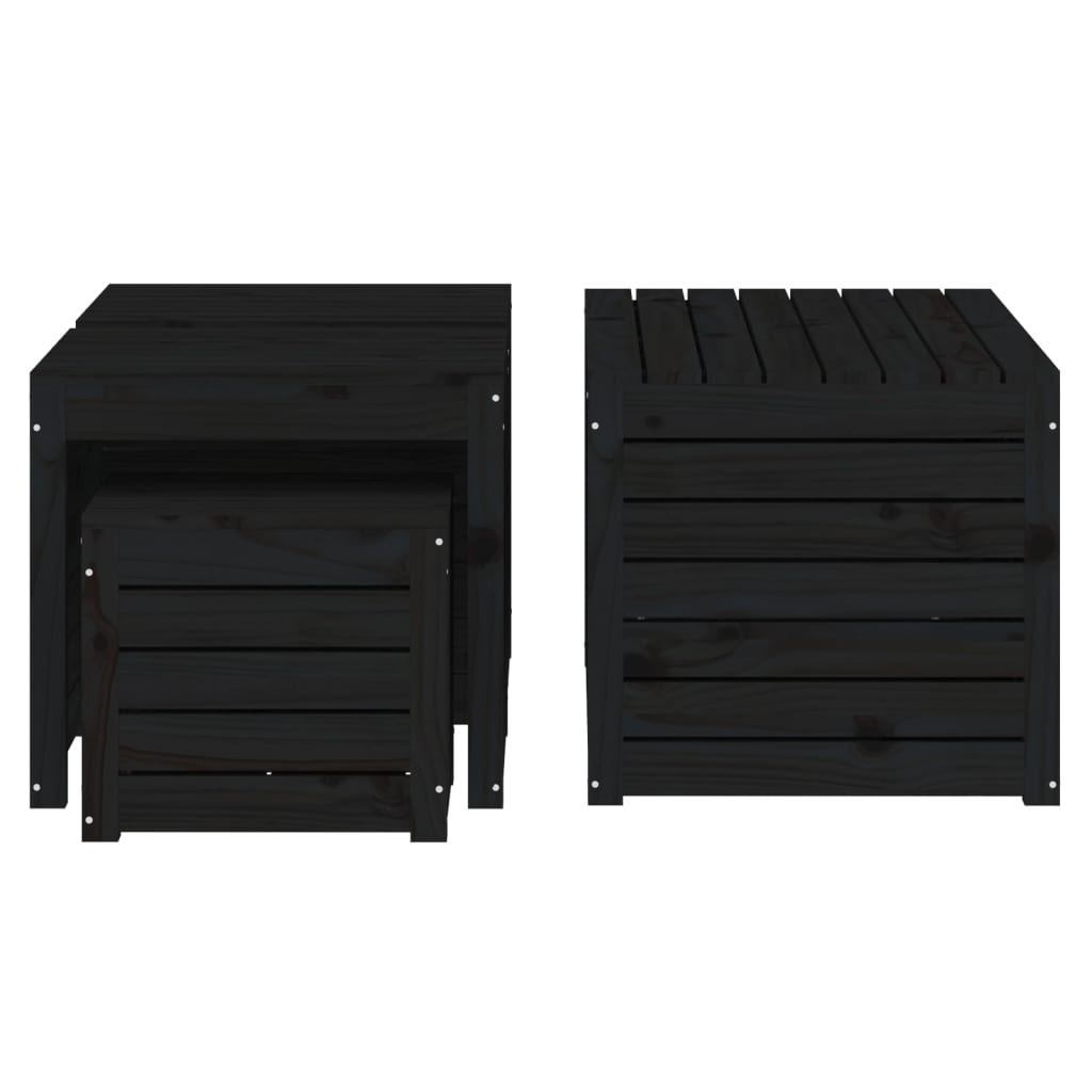 vidaXL 4-tlg. Gartenbox-Set Schwarz Massivholz Kiefer