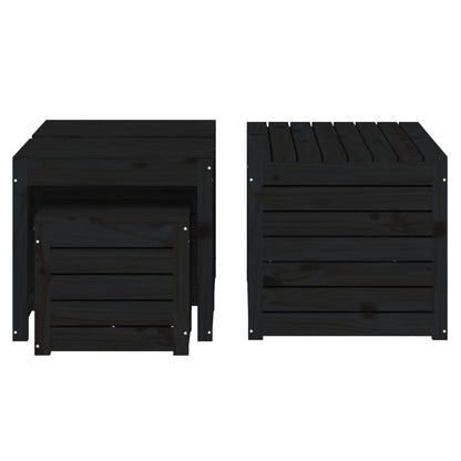 vidaXL 4-tlg. Gartenbox-Set Schwarz Massivholz Kiefer