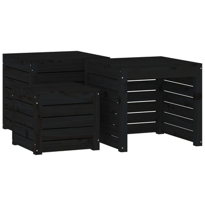 vidaXL 4-tlg. Gartenbox-Set Schwarz Massivholz Kiefer
