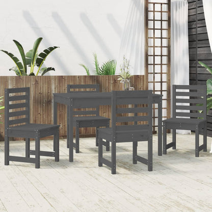 vidaXL 5-tlg. Garten-Essgruppe Grau Massivholz Kiefer