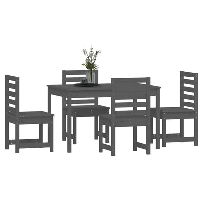 vidaXL 5-tlg. Garten-Essgruppe Grau Massivholz Kiefer