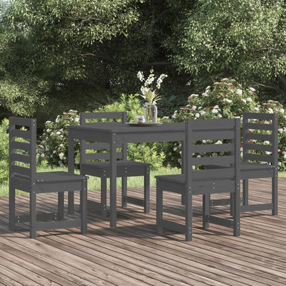 vidaXL 5-tlg. Garten-Essgruppe Grau Massivholz Kiefer