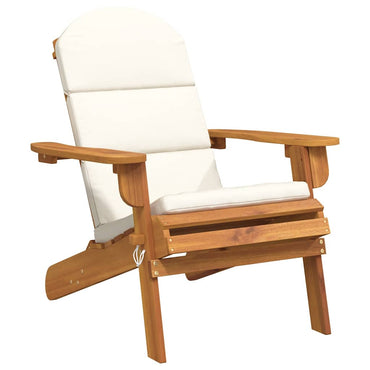 vidaXL Chaise de jardin Adirondack avec coussin Bois d'acacia massif