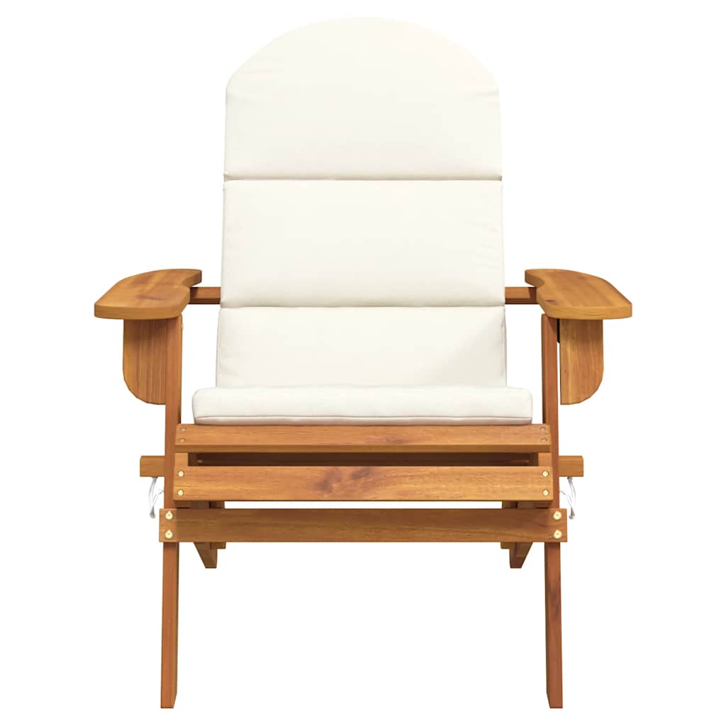 vidaXL Chaise de jardin Adirondack avec coussin Bois d'acacia massif