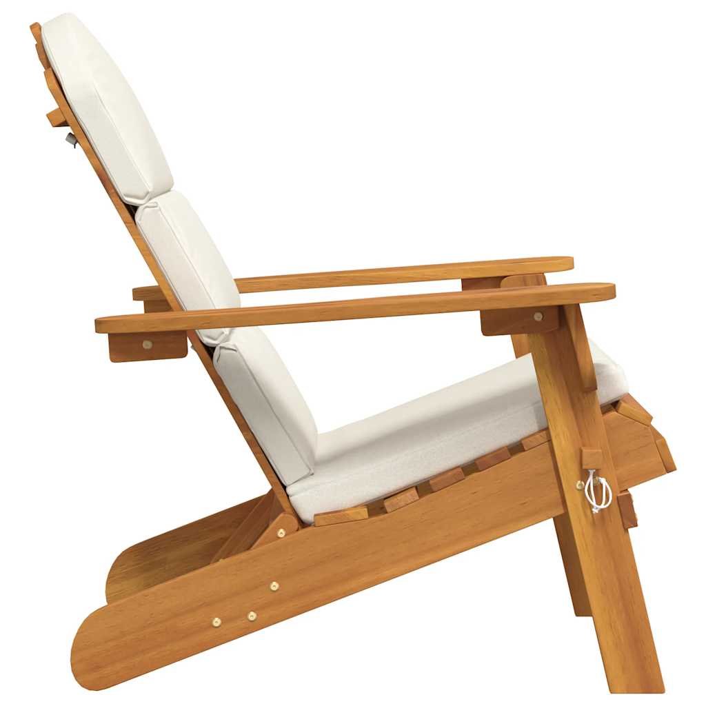 vidaXL Chaise de jardin Adirondack avec coussin Bois d'acacia massif