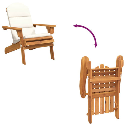 vidaXL Chaise de jardin Adirondack avec coussin Bois d'acacia massif