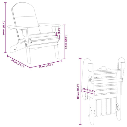 vidaXL Chaise de jardin Adirondack avec coussin Bois d'acacia massif