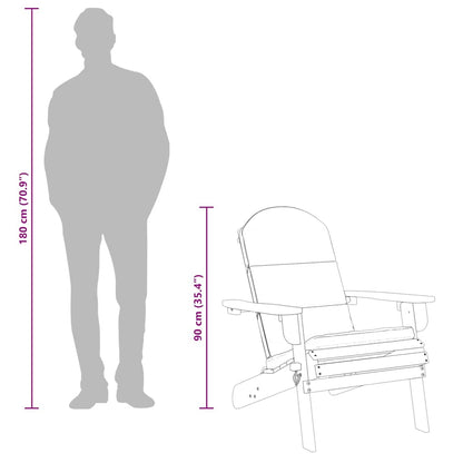 vidaXL Chaise de jardin Adirondack avec coussin Bois d'acacia massif