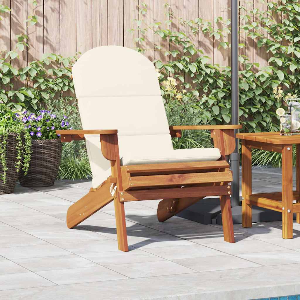 vidaXL Chaise de jardin Adirondack avec coussin Bois d'acacia massif
