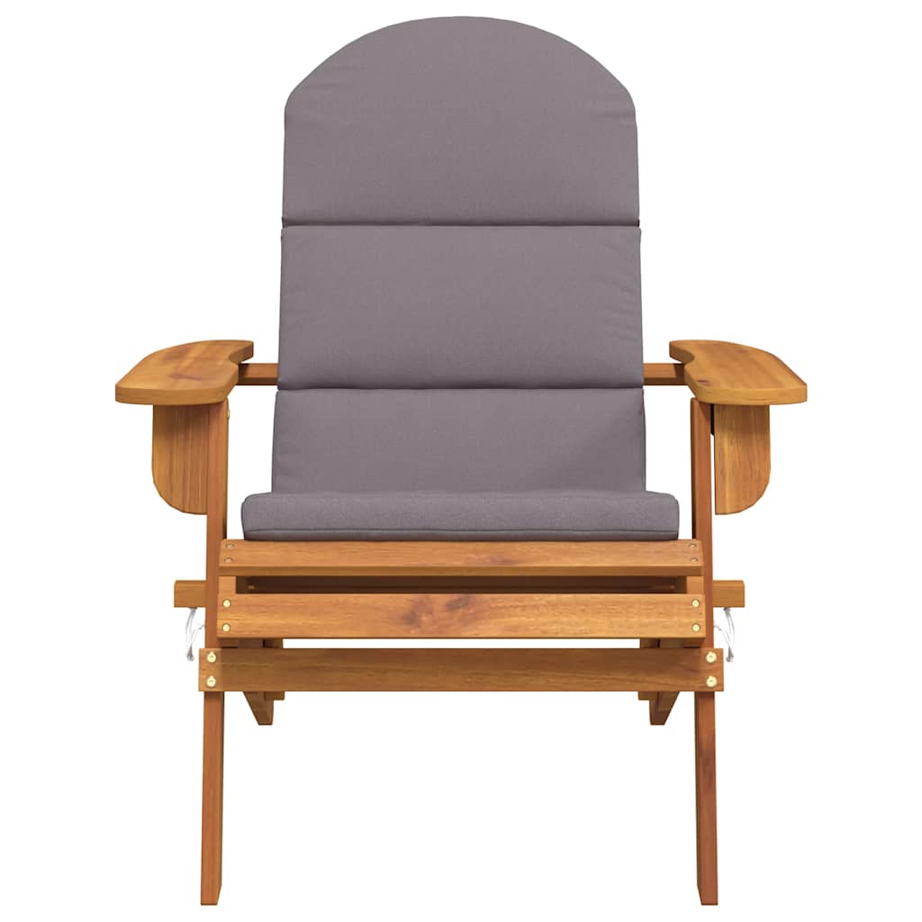 vidaXL Chaise de jardin Adirondack avec coussin Bois d'acacia massif