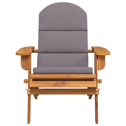 vidaXL Chaise de jardin Adirondack avec coussin Bois d'acacia massif