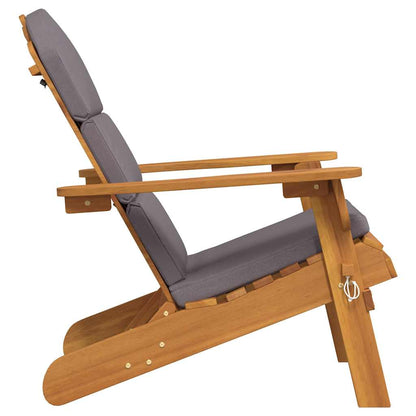 vidaXL Chaise de jardin Adirondack avec coussin Bois d'acacia massif