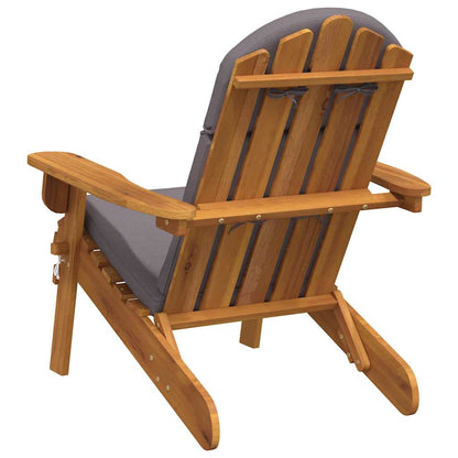 vidaXL Chaise de jardin Adirondack avec coussin Bois d'acacia massif