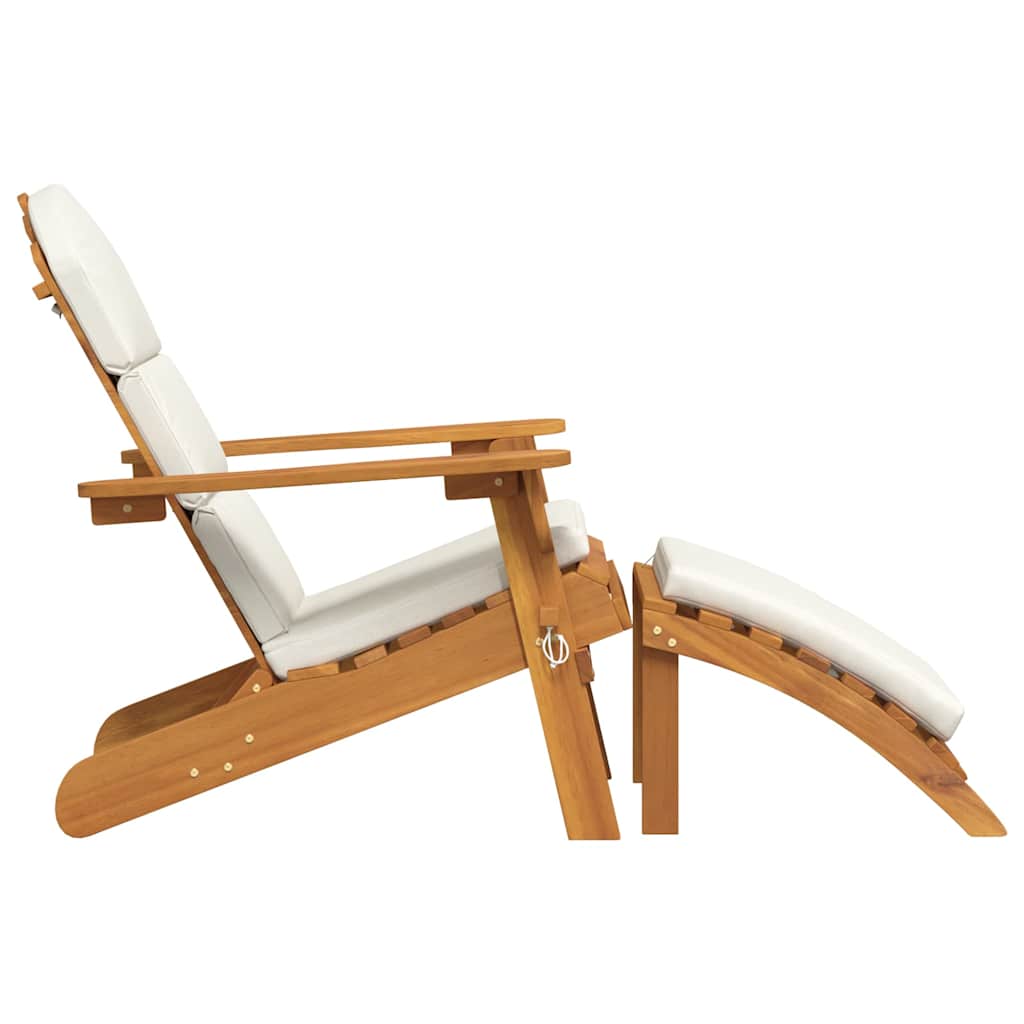 vidaXL Chaise de jardin Adirondack avec repose-pieds Bois d'acacia massif