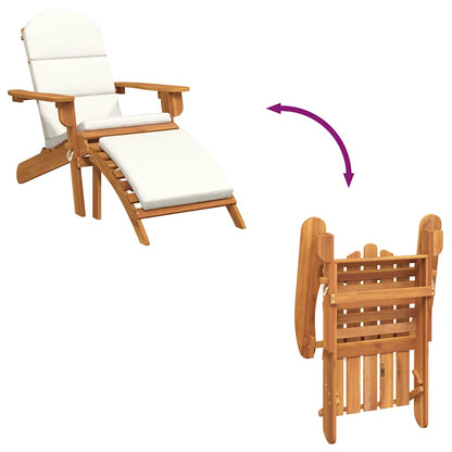 vidaXL Chaise de jardin Adirondack avec repose-pieds Bois d'acacia massif