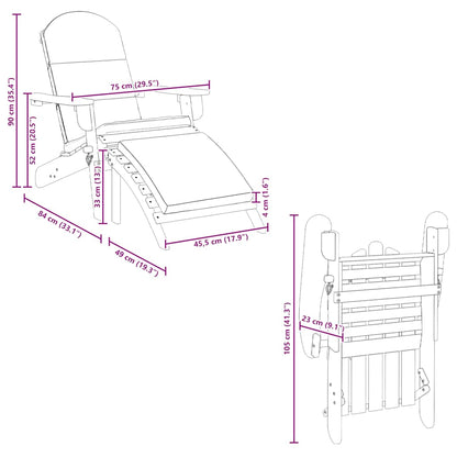 vidaXL Chaise de jardin Adirondack avec repose-pieds Bois d'acacia massif