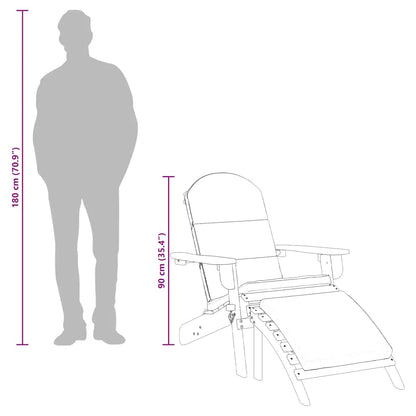 vidaXL Chaise de jardin Adirondack avec repose-pieds Bois d'acacia massif