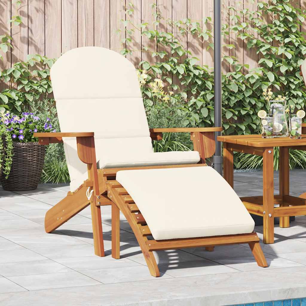 vidaXL Chaise de jardin Adirondack avec repose-pieds Bois d'acacia massif