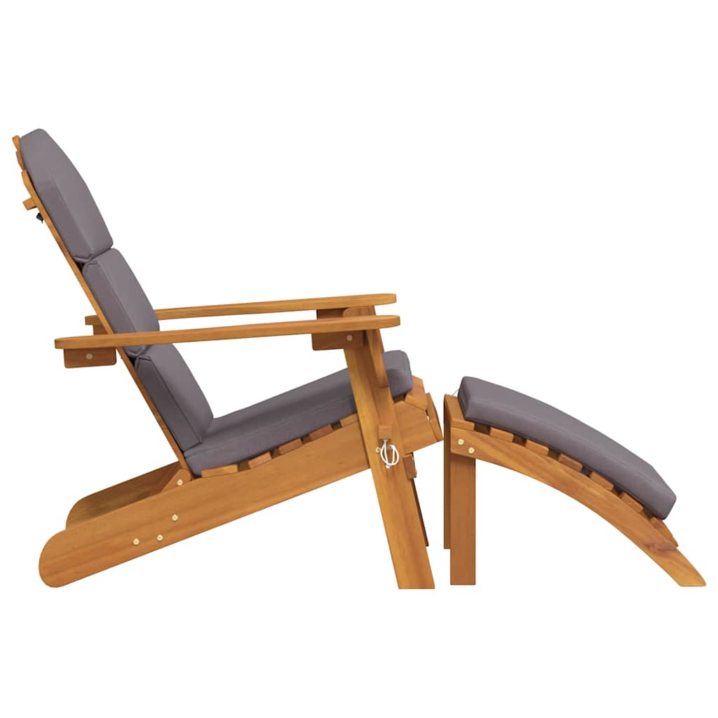 vidaXL Chaise de jardin Adirondack avec repose-pieds Bois d'acacia massif