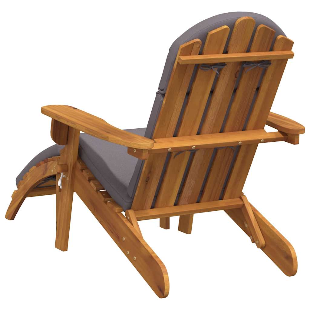 vidaXL Chaise de jardin Adirondack avec repose-pieds Bois d'acacia massif