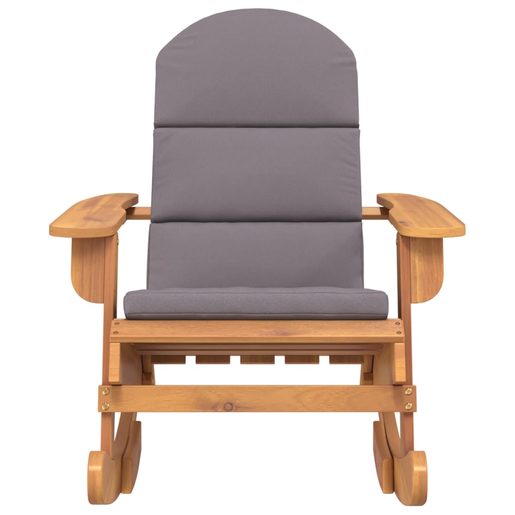 vidaXL Fauteuil à bascule Adirondack avec coussin Bois d'acacia massif