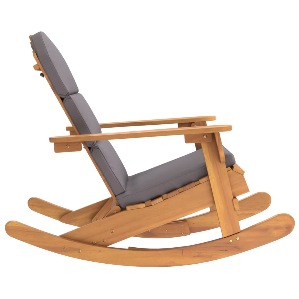 vidaXL Fauteuil à bascule Adirondack avec coussin Bois d'acacia massif