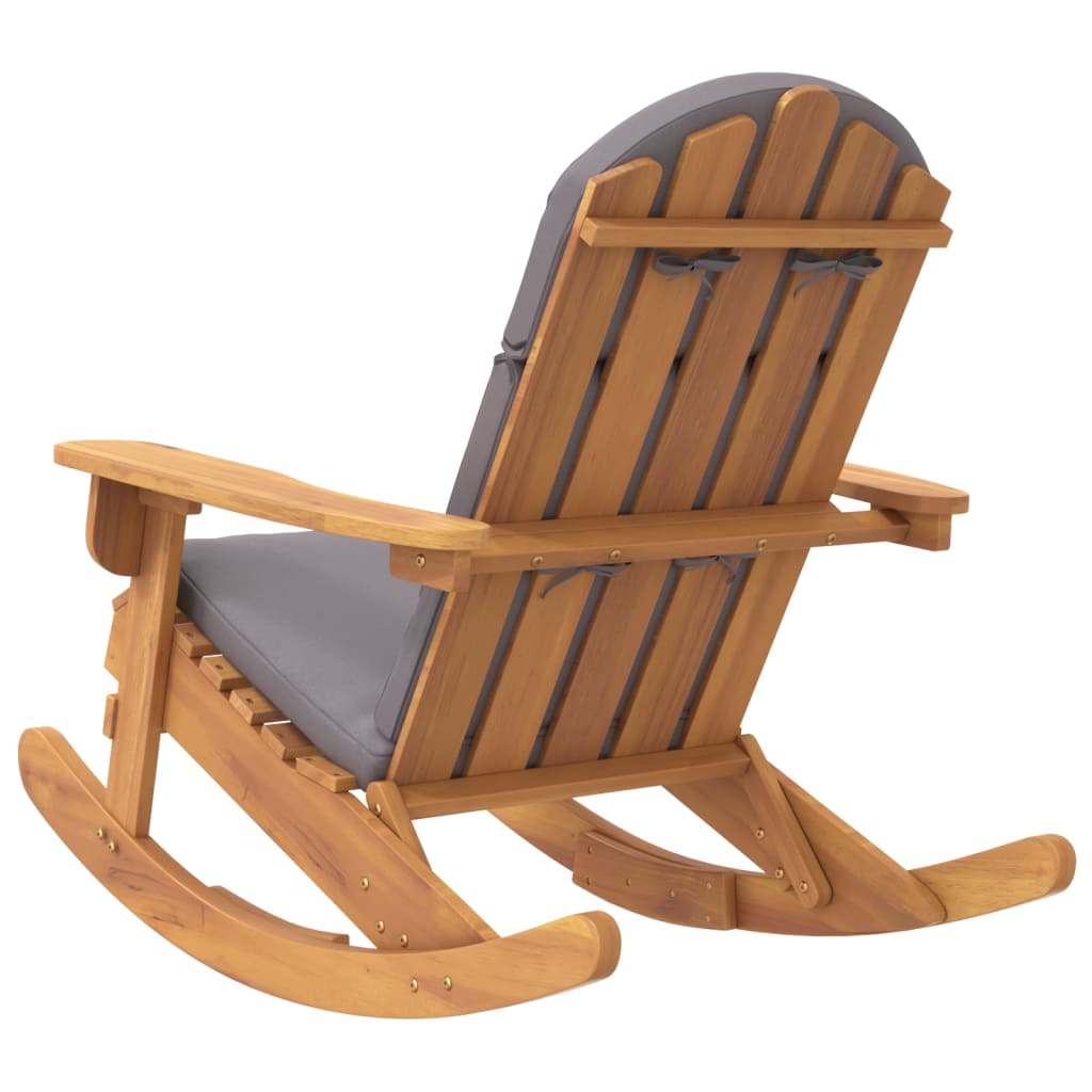 vidaXL Fauteuil à bascule Adirondack avec coussin Bois d'acacia massif