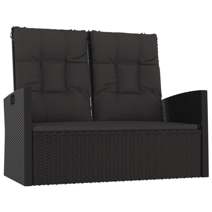 vidaXL Salon de jardin 4 pcs avec coussins Noir Résine tressée