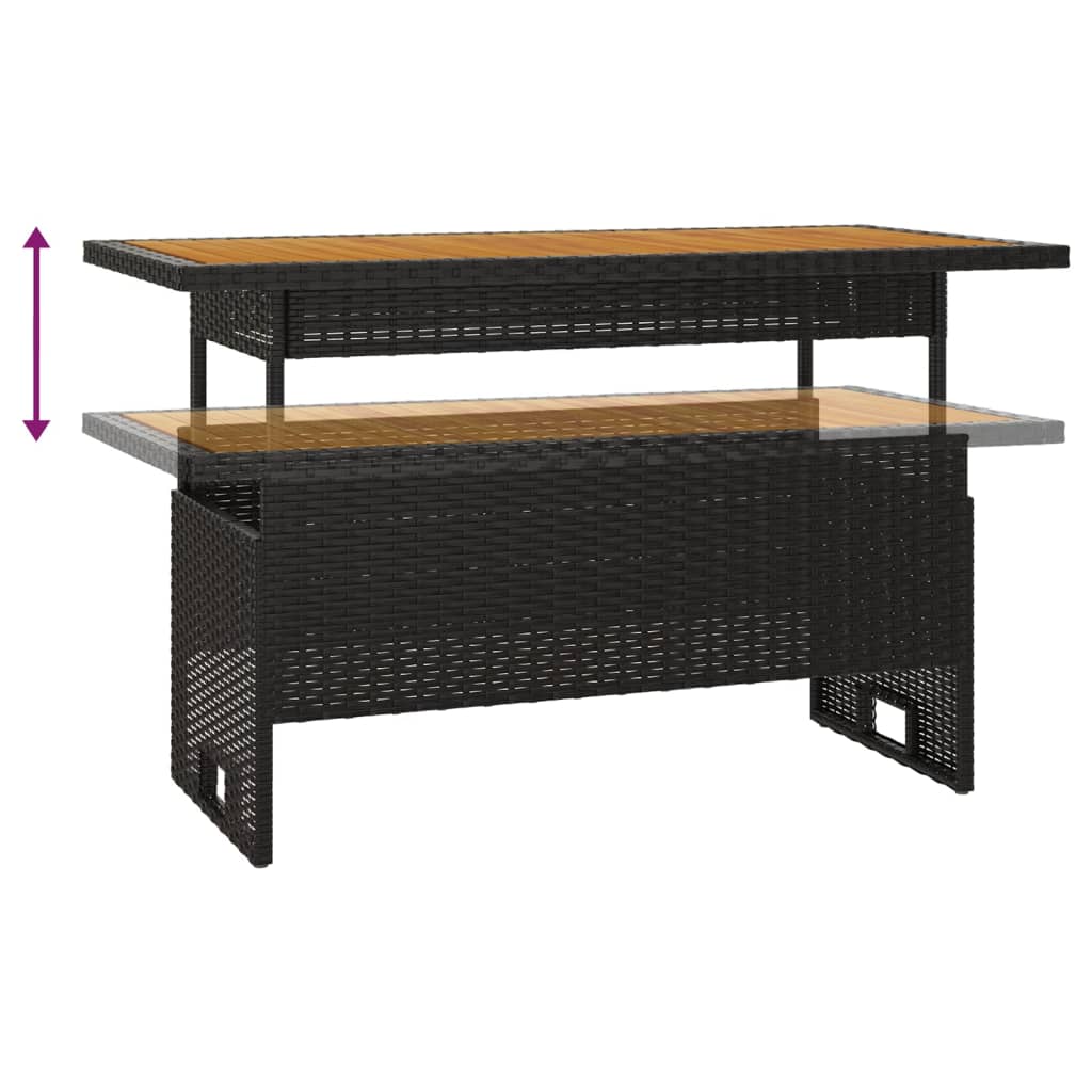 vidaXL Salon de jardin 4 pcs avec coussins Noir Résine tressée