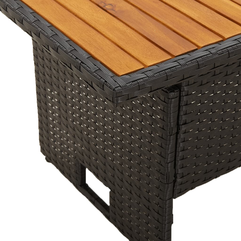 vidaXL Salon de jardin 4 pcs avec coussins Noir Résine tressée