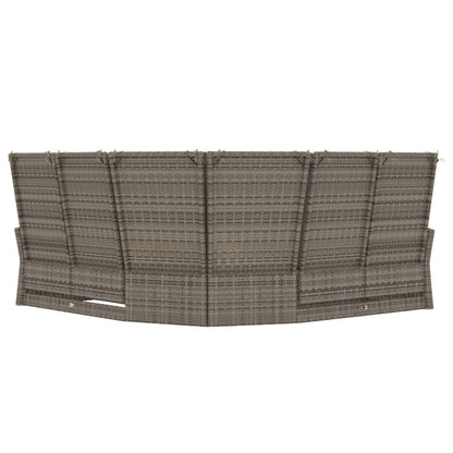 vidaXL Canapé d'angle avec fonction de lit et coussins Gris Résine Tressée