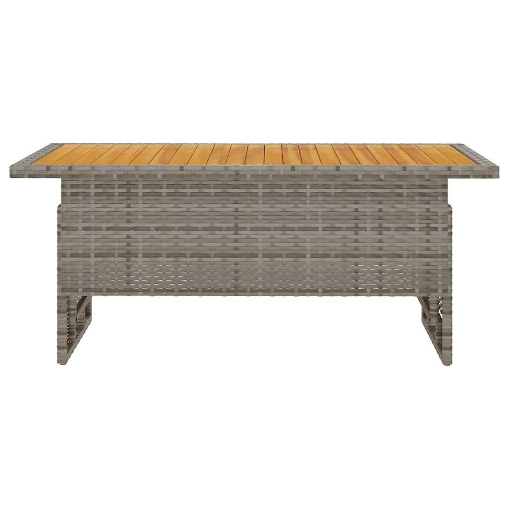 vidaXL Gartentisch Grau 100x50x43/63 cm Akazienholz & Poly Rattan