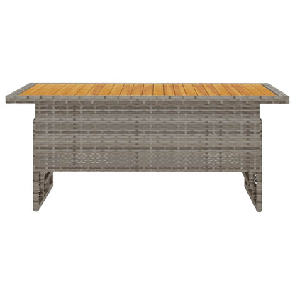 vidaXL Gartentisch Grau 100x50x43/63 cm Akazienholz & Poly Rattan