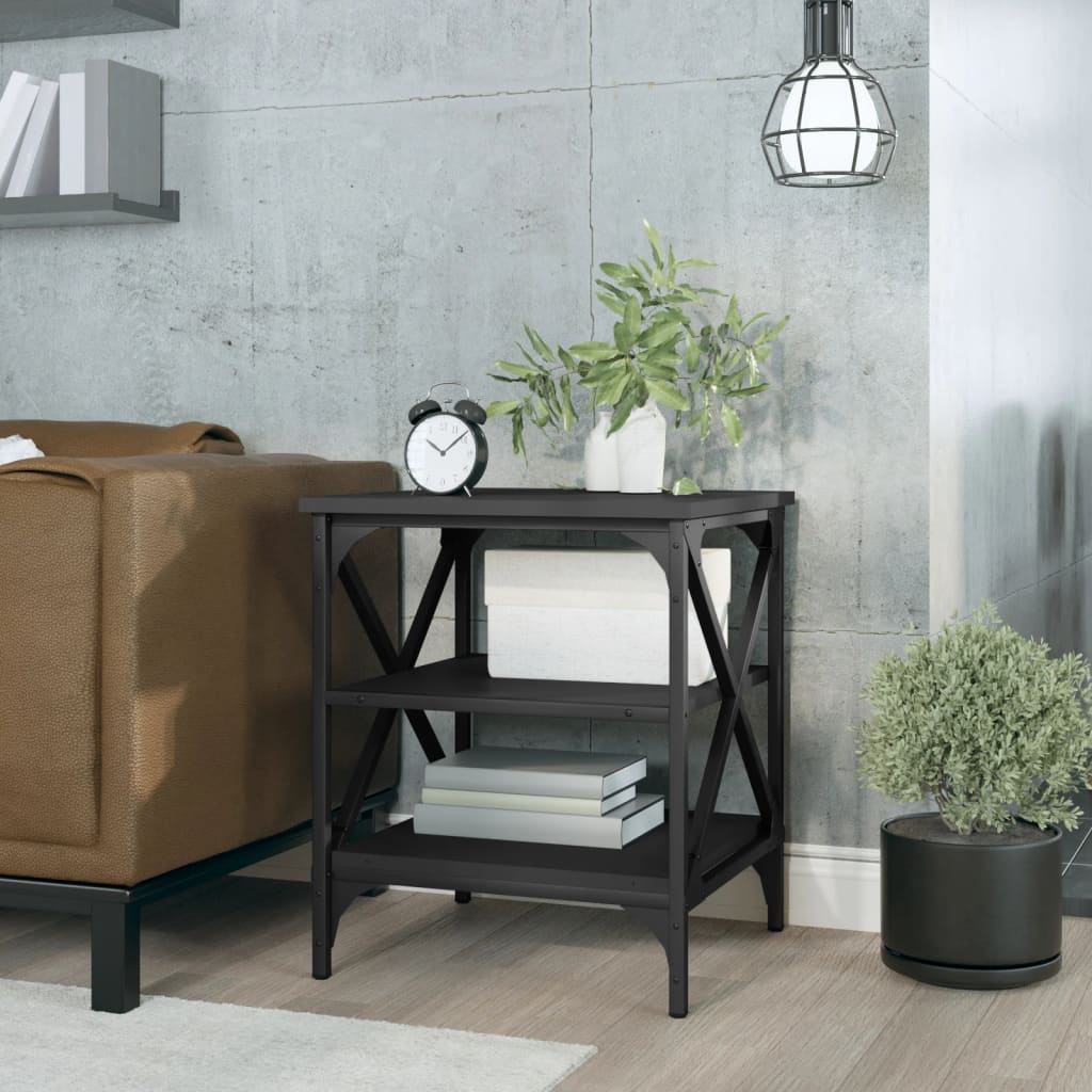vidaXL Table d'appoint noir 40x42x50 cm Aggloméré