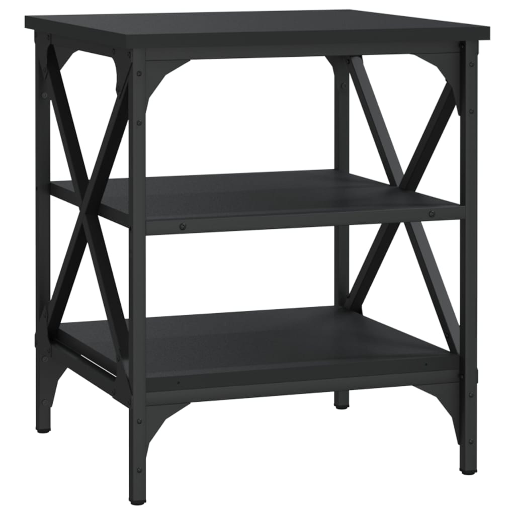 vidaXL Tables d'appoint 2 pcs Noir 40x42x50 cm Bois d'ingénierie