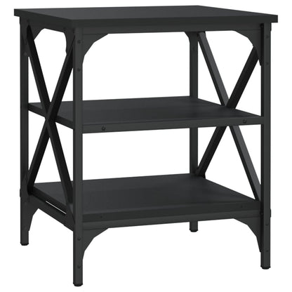 vidaXL Tables d'appoint 2 pcs Noir 40x42x50 cm Bois d'ingénierie