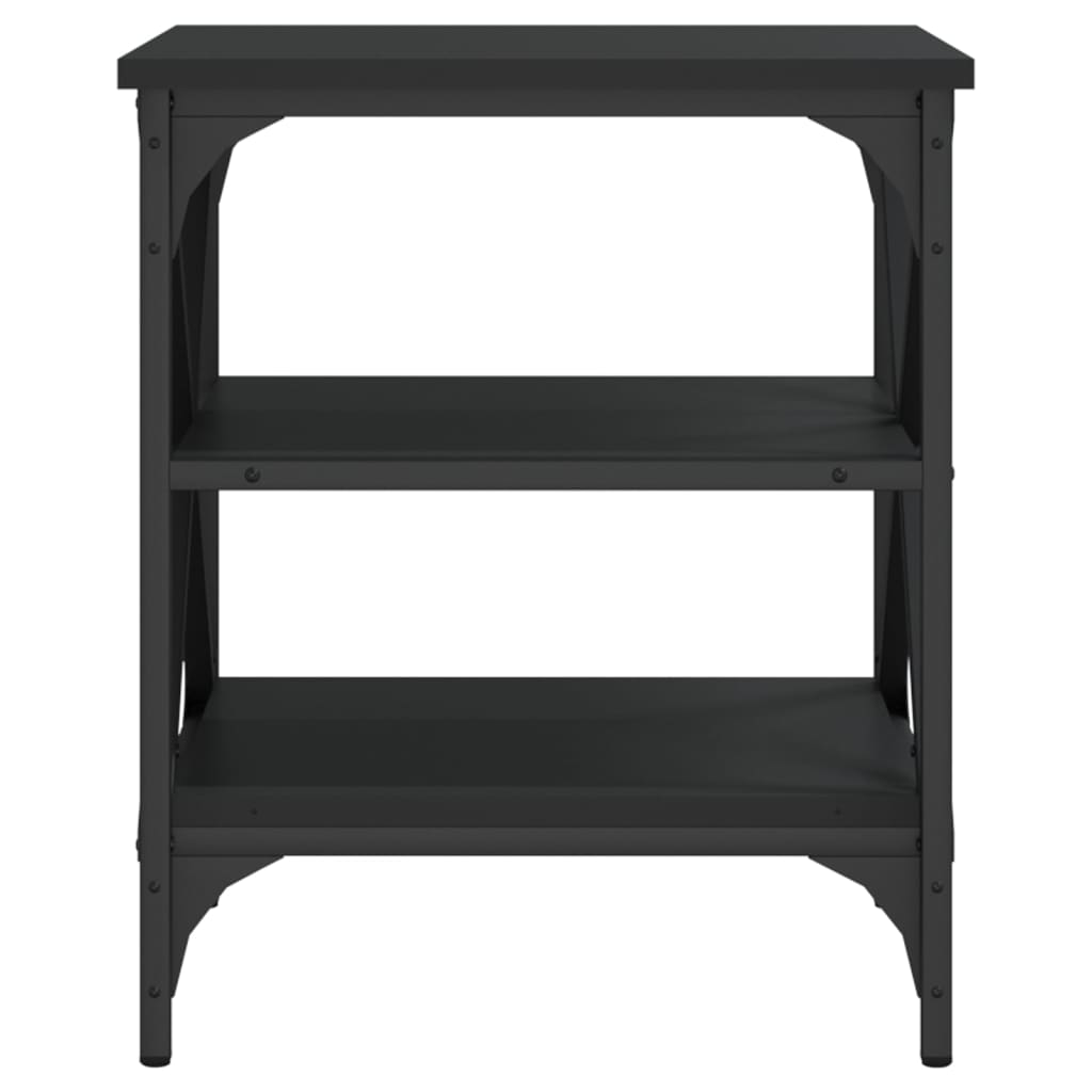 vidaXL Tables d'appoint 2 pcs Noir 40x42x50 cm Bois d'ingénierie