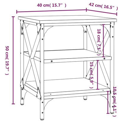 vidaXL Table d'appoint chêne Sonoma 40x42x50 cm Bois d'ingénierie
