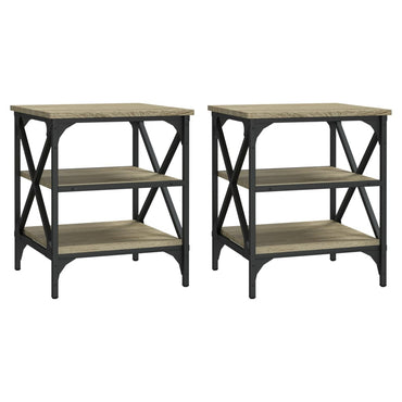 vidaXL Beistelltische 2 Stk. Sonoma-Eiche 40x42x50 cm Holzwerkstoff