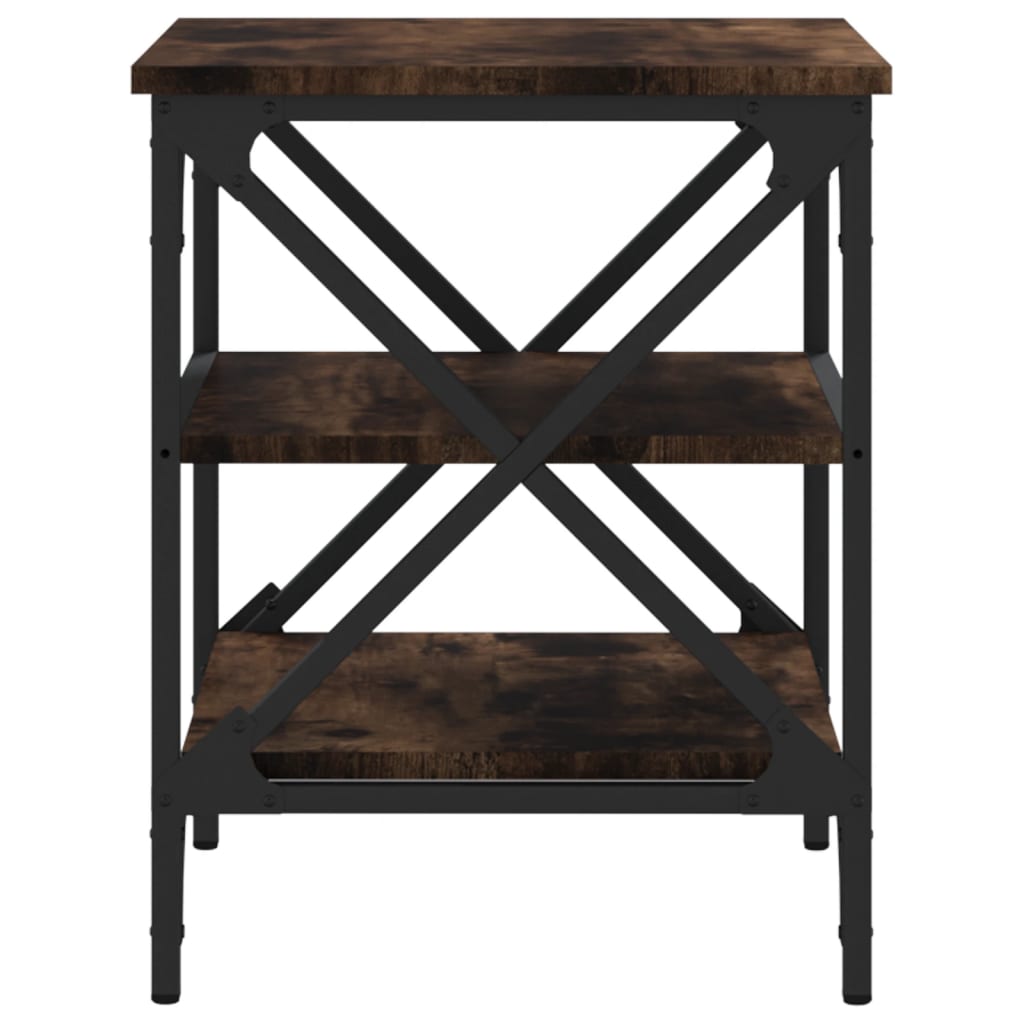 vidaXL Tables d'appoint 2 pcs Chêne fumé 40x42x50 cm Bois d'ingénierie
