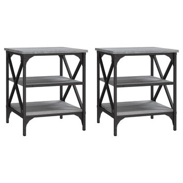 vidaXL Beistelltische 2 Stk. Grau Sonoma 40x42x50 cm Holzwerkstoff