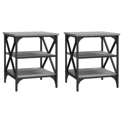 vidaXL Beistelltische 2 Stk. Grau Sonoma 40x42x50 cm Holzwerkstoff