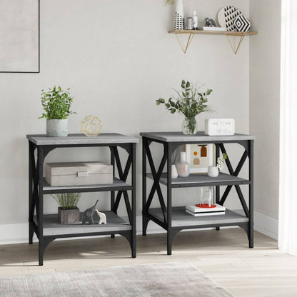 vidaXL Beistelltische 2 Stk. Grau Sonoma 40x42x50 cm Holzwerkstoff