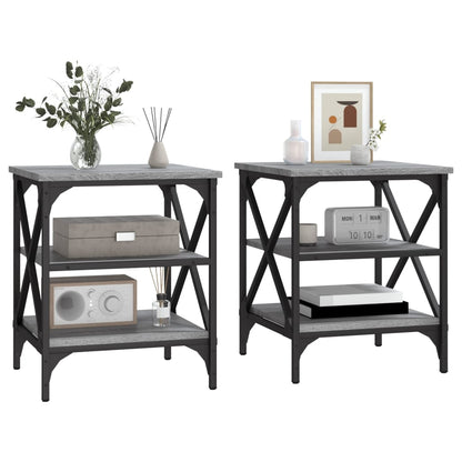 vidaXL Beistelltische 2 Stk. Grau Sonoma 40x42x50 cm Holzwerkstoff