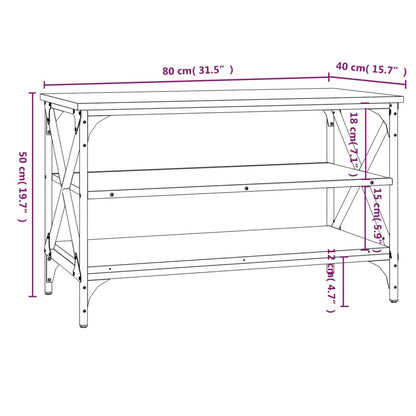vidaXL Meuble TV chêne Sonoma 80x40x50 cm Aggloméré